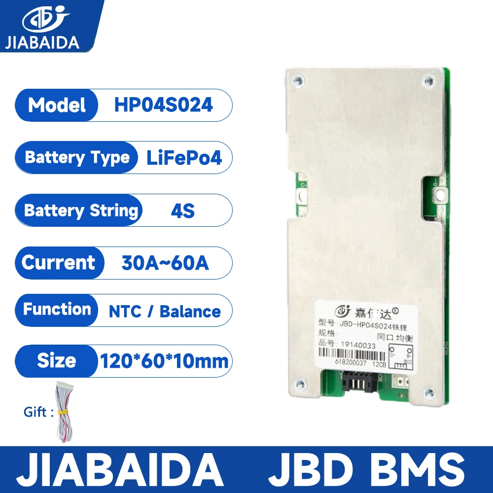 JIABAIDA BMS 4S Lifepo4 12V 60A 40A 30A Common Port Balance NTC 3.2V Lithium Battery for Electric Energy Storage Tools JBD BMS
JIABAIDA BMS 4S Lifepo4 12V 60A 40A 30A Common Port Balance NTC 3.2V Lithium Battery for Electric Energy Storage Tools JBD BMS