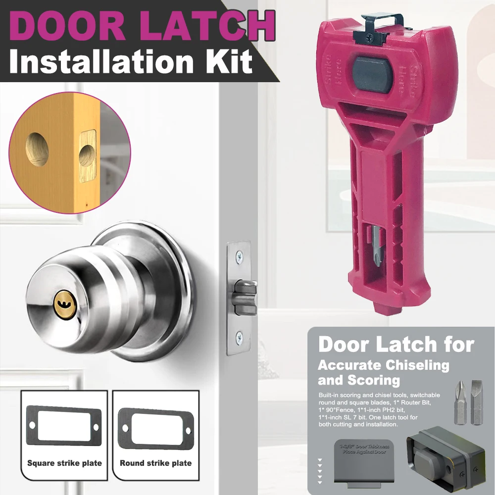 Door Latch Kit for Accurate Scoring and Chiseling Door Installation Kit Fit for Square or Round Latch 1-3/8"or 1-3/4" Thick Door
Door Latch Kit for Accurate Scoring and Chiseling Door Installation Kit Fit for Square or Round Latch 1-3/8"or 1-3/4" Thick Door