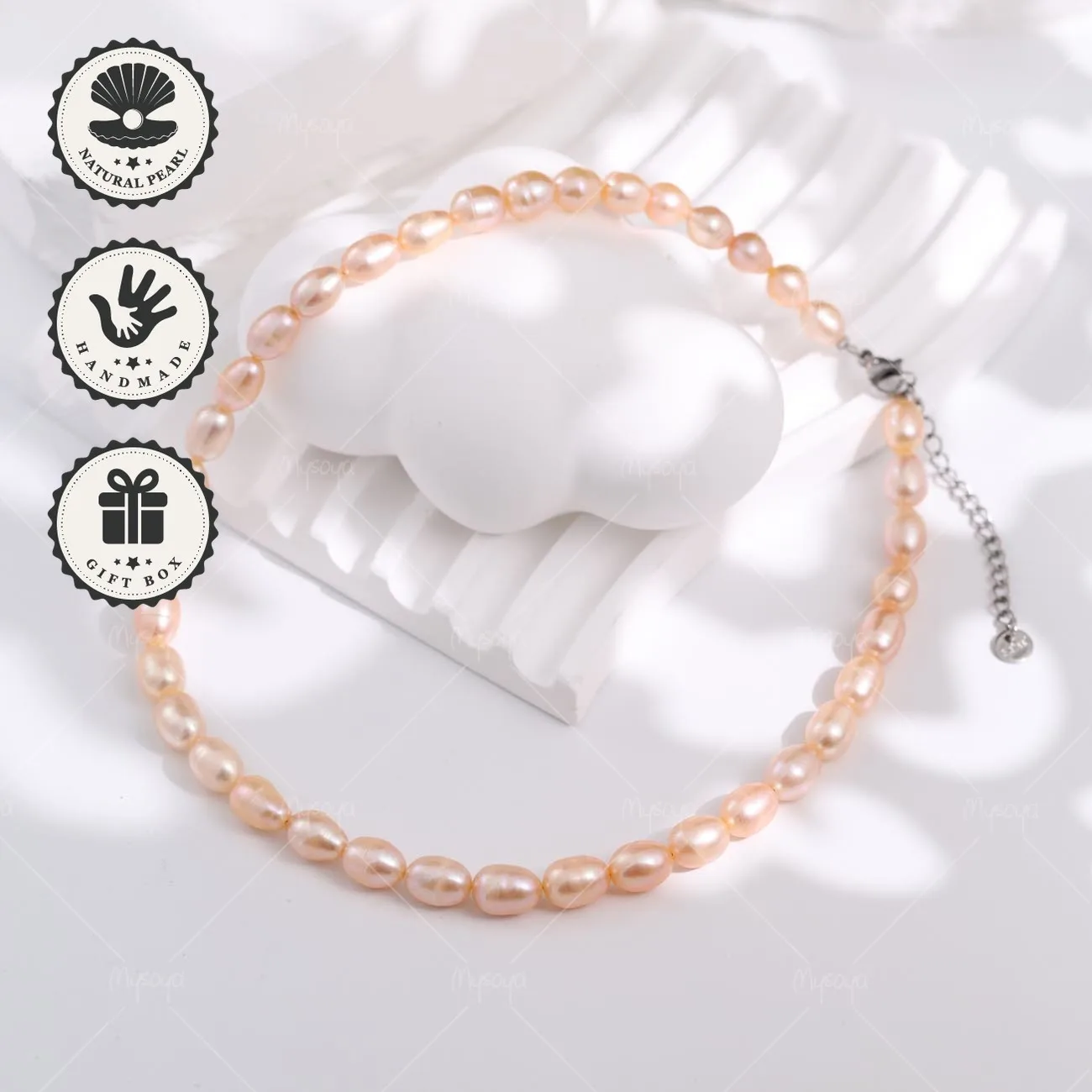 Mysoya Pink Rice Freshwater Pearl Necklace 6–7mm Silvery Extension Chain With Gift Box Valentine’s Day Birthday Gift For Her
Mysoya Pink Rice Freshwater Pearl Necklace 6–7mm Silvery Extension Chain With Gift Box Valentine’s Day Birthday Gift For Her