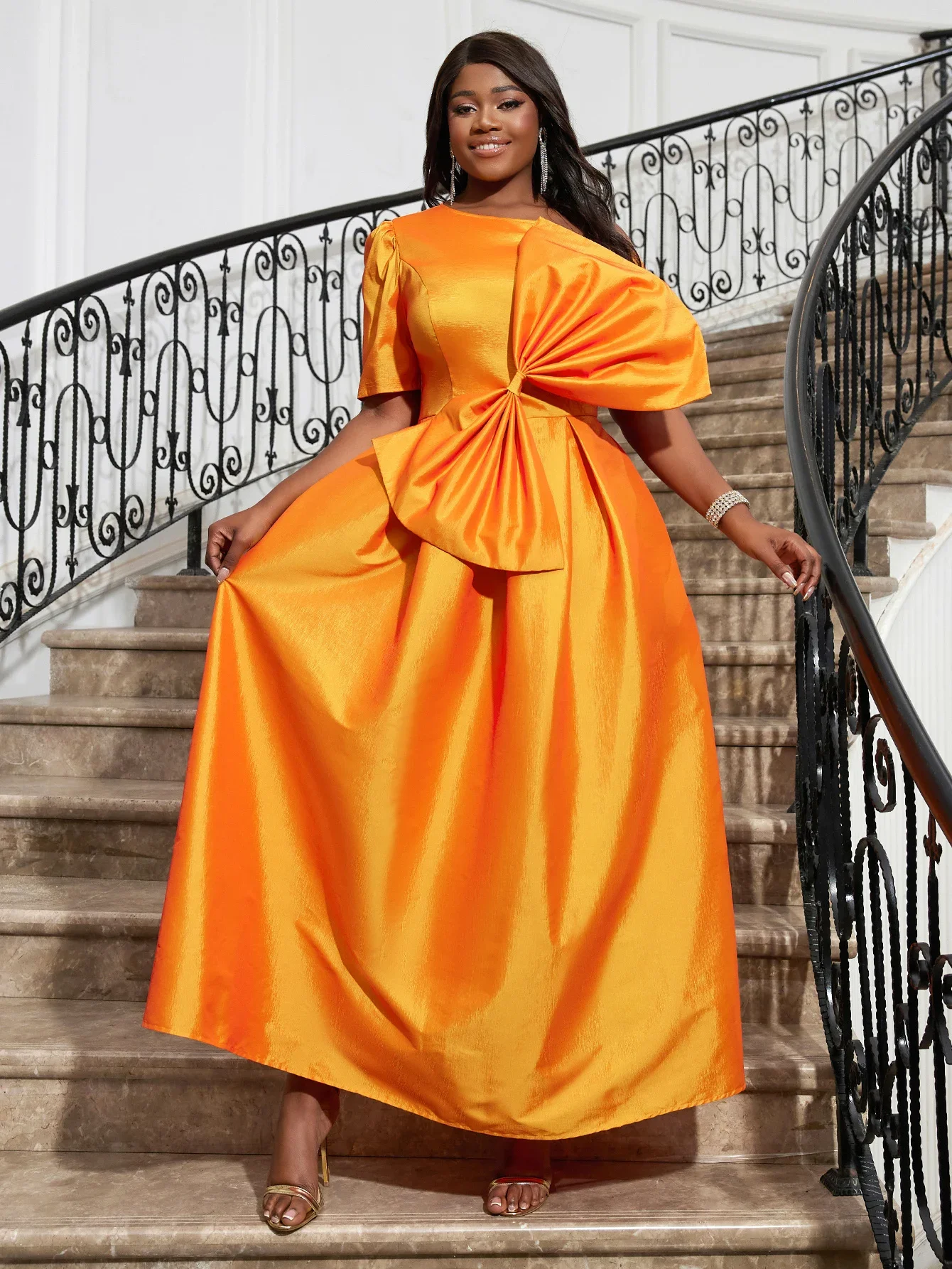 AOMEI Dress O-Neck Short Sleeve Big Bow Elegant Pleated Dress Formal Ball Birthday Wedding Bridesmaid Ball Dress Evening Party
AOMEI Dress O-Neck Short Sleeve Big Bow Elegant Pleated Dress Formal Ball Birthday Wedding Bridesmaid Ball Dress Evening Party