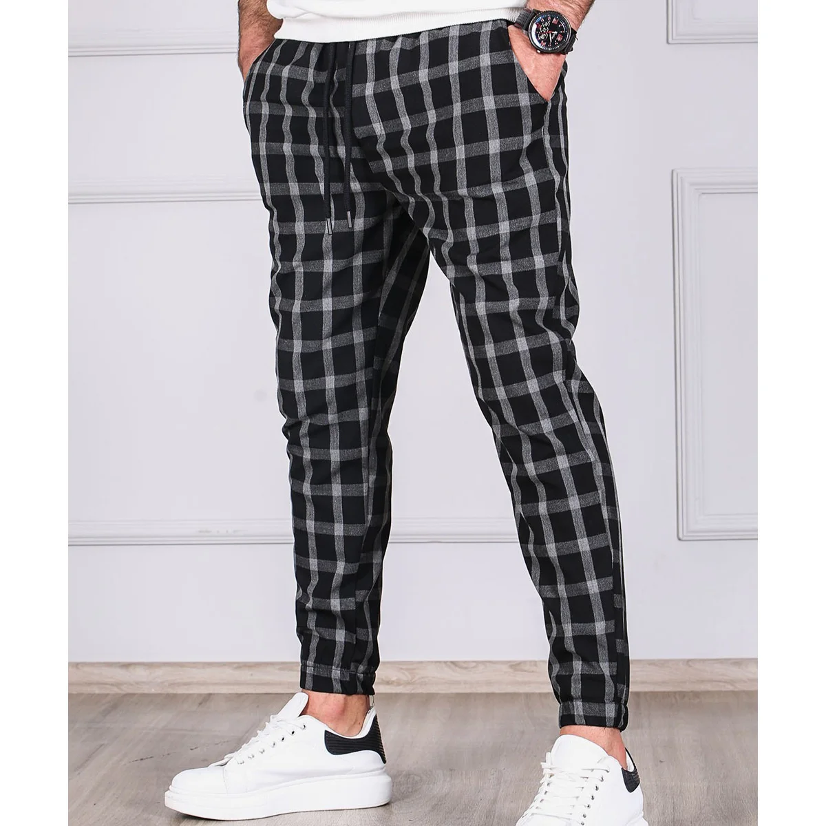 Men's Plaid Stripe Tie Jogging Pants Male Sweatpants Streetwear Business Fashion Comfortable Straigh Trousers
Men's Plaid Stripe Tie Jogging Pants Male Sweatpants Streetwear Business Fashion Comfortable Straigh Trousers