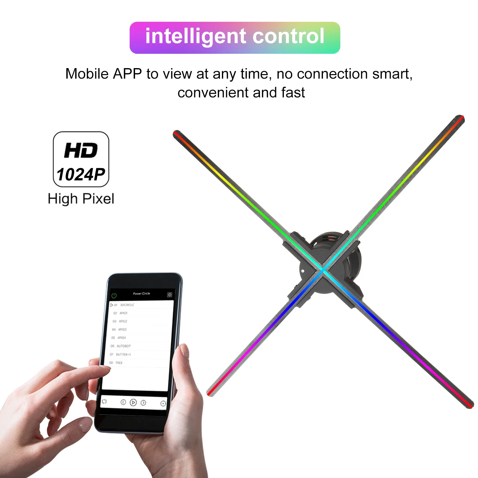 100cm 3D Advertising Holographic Projector Fan Wifi Led Sign Holographic Lamp Player Display Product 3D Pictures Logo Light
100cm 3D Advertising Holographic Projector Fan Wifi Led Sign Holographic Lamp Player Display Product 3D Pictures Logo Light