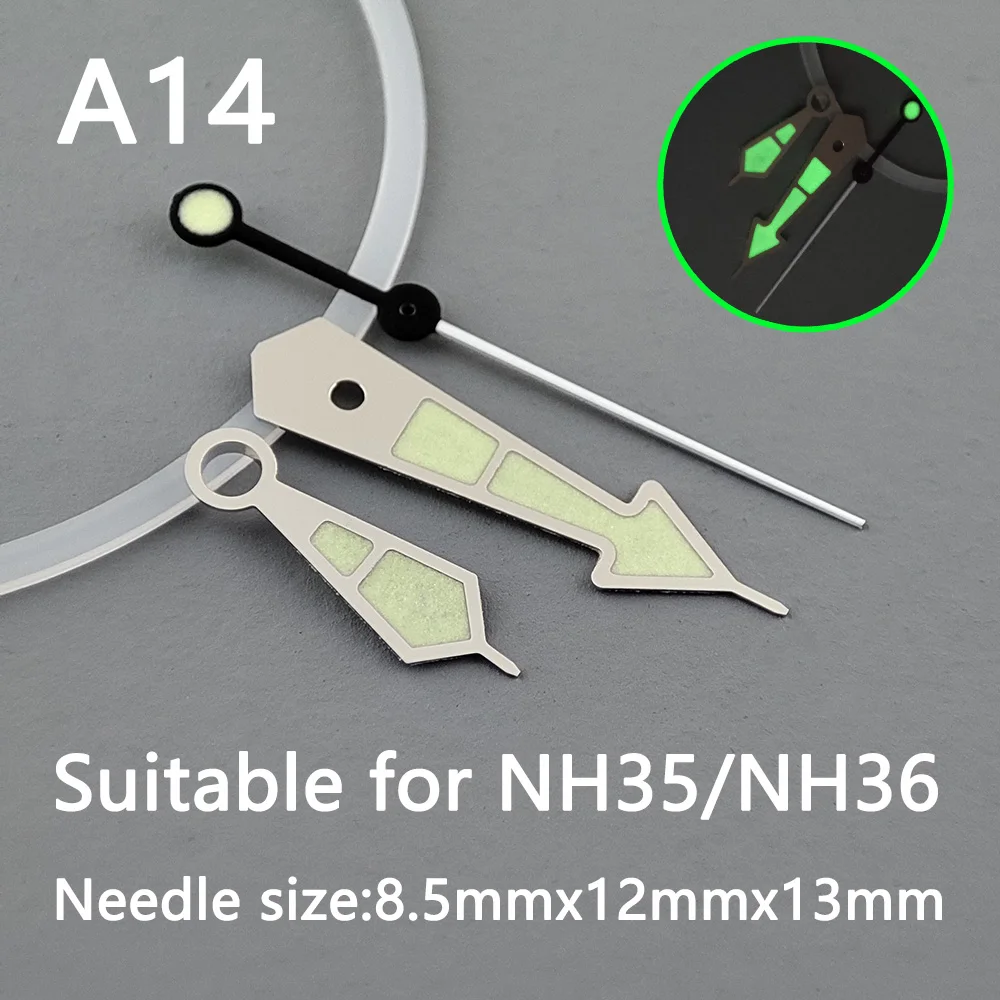 watch hands NH35/36 hands pointer Silver needle green luminous Watch accessories,suitable for nh35/36 movement
watch hands NH35/36 hands pointer Silver needle green luminous Watch accessories,suitable for nh35/36 movement