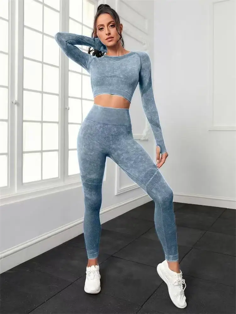 Women's sand-washed hollowed-out peach-buttock high-waisted hollowed-out long pants long-sleeved hip-lifting exercise yoga set
Women's sand-washed hollowed-out peach-buttock high-waisted hollowed-out long pants long-sleeved hip-lifting exercise yoga set