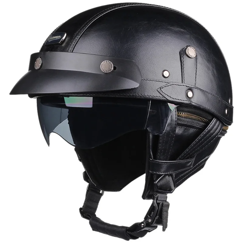 Helmet Motorcycle Men's All-Season Cycling Vintage Harley Motorcycle Safety Helmet Half Guards 
Helmet Motorcycle Men's All-Season Cycling Vintage Harley Motorcycle Safety Helmet Half Guards