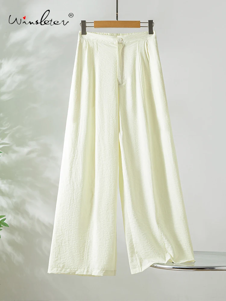 Winsleter-76%Dry Silk 24%Nylon Elegant Trousers, Elastic Waist Solid, Women Commute Lazy Wide-leg Pants, 2026 Summer B65647CC
Winsleter-76%Dry Silk 24%Nylon Elegant Trousers, Elastic Waist Solid, Women Commute Lazy Wide-leg Pants, 2026 Summer B65647CC