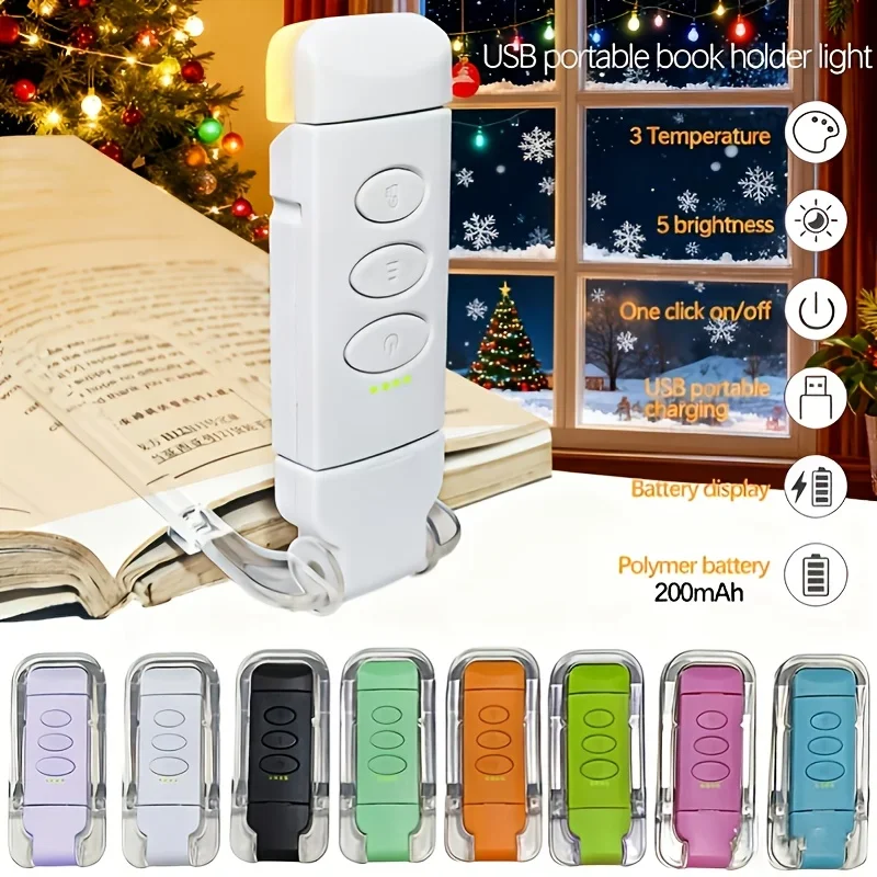 USB Portable LED Book Light 3 Color Temperatures 5 Brightness Levels 360° Rotatable Clip Eye Care Lamp For Reading Travel
USB Portable LED Book Light 3 Color Temperatures 5 Brightness Levels 360° Rotatable Clip Eye Care Lamp For Reading Travel