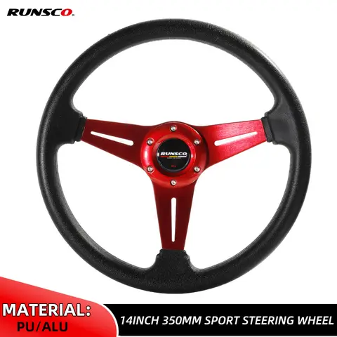 350mm/14Inch Sport Steering Wheel Aluminium+PU Drift Simulation Racing Game Steering Wheel Universal
