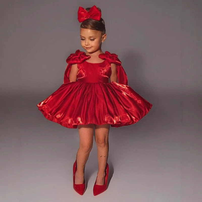 2025 Girls New Dress Strap Simple Europe And The United States Performance Outfit Chinese Red Children's Bow Princess Dress
2025 Girls New Dress Strap Simple Europe And The United States Performance Outfit Chinese Red Children's Bow Princess Dress
