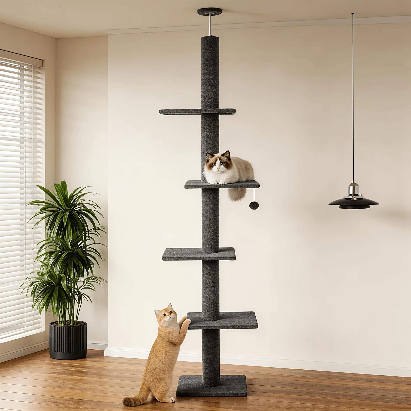 Cat Tree Floor to Ceiling Cat Tower Height 95-108" Adjustable Kitten Tree Tall Climbing Tree with Carpet Scratching Post And Mat Cat Pole for Indoor Cats
Cat Tree Floor to Ceiling Cat Tower Height 95-108" Adjustable Kitten Tree Tall Climbing Tree with Carpet Scratching Post And Mat Cat Pole for Indoor Cats
