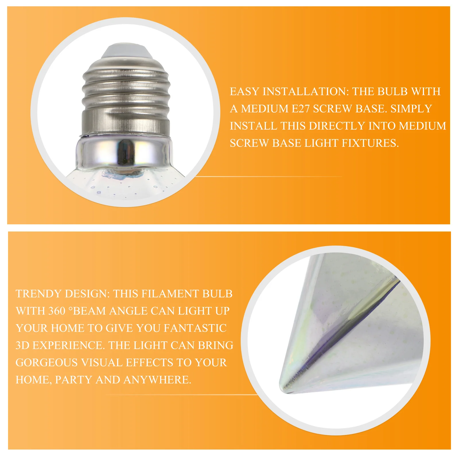 3D Rgb Diamond Shape Bulb 5W Decorative Romantic Bulb for Indoor Room Party Wedding E27 Filament Light
3D Rgb Diamond Shape Bulb 5W Decorative Romantic Bulb for Indoor Room Party Wedding E27 Filament Light