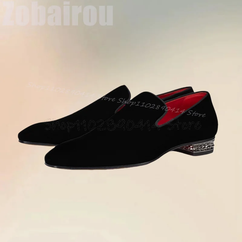Metal Heel Black Suede Square Toe Low Top Loafers Fashion Slip On Men Shoes Luxury Handmade Party Feast Banquet Men Casual Shoes
Metal Heel Black Suede Square Toe Low Top Loafers Fashion Slip On Men Shoes Luxury Handmade Party Feast Banquet Men Casual Shoes