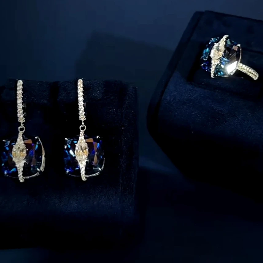 KQDANCE New Solid 925 Sterling Silver Sapphire Blue Crystal Gemstone Earrings or Rings For Women Wedding Party Fine Jewelry
KQDANCE New Solid 925 Sterling Silver Sapphire Blue Crystal Gemstone Earrings or Rings For Women Wedding Party Fine Jewelry