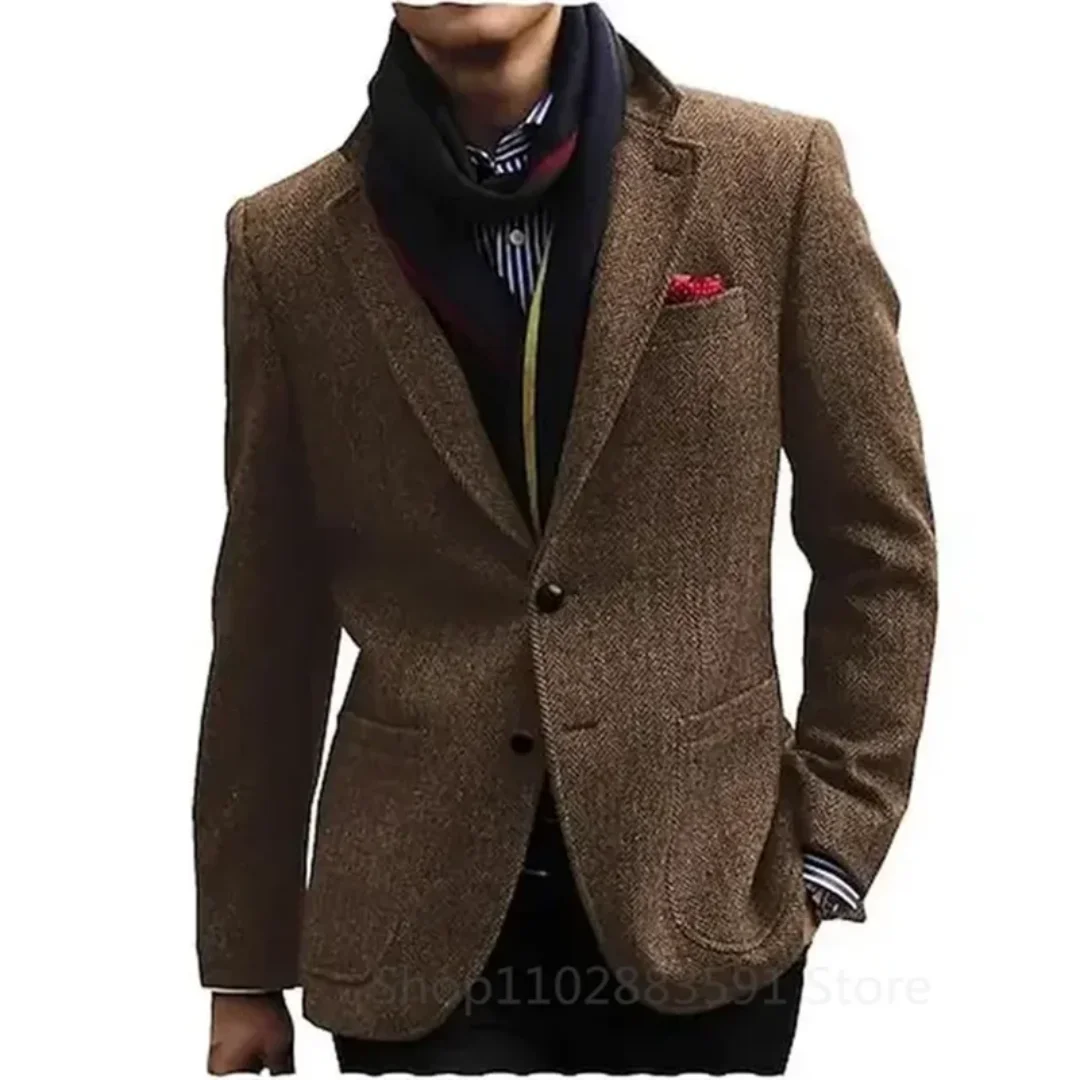 Men's Herringbone Single Breasted Jacket Casual Wedding Groom New Tuxedos Coat Elegant Men's Jackets Business Man Suits Blazer
Men's Herringbone Single Breasted Jacket Casual Wedding Groom New Tuxedos Coat Elegant Men's Jackets Business Man Suits Blazer