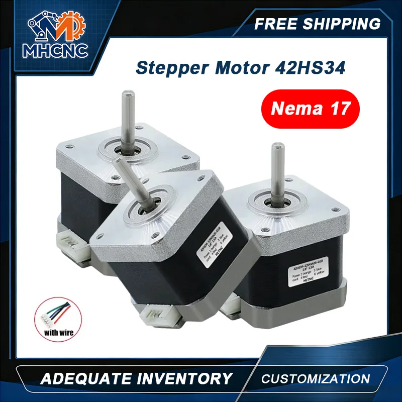 MHCNC Nema17 Stepper Motor 42HS34 0.24Nm 0.95A 5mm Shaft 4-Lead 3D Printer CNC Robot Arm Motor
MHCNC Nema17 Stepper Motor 42HS34 0.24Nm 0.95A 5mm Shaft 4-Lead 3D Printer CNC Robot Arm Motor