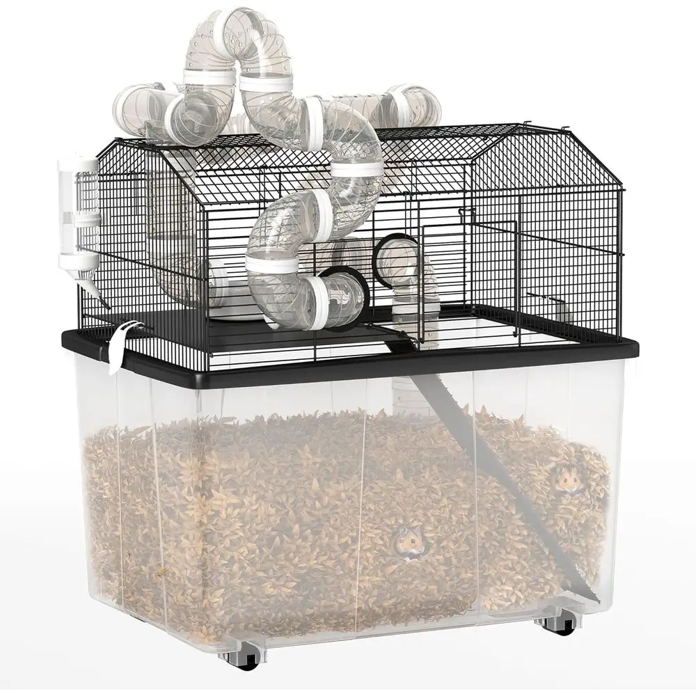 Spacious 2-Tier Hamster Habitat with Deep Tray, Tube System, Water Bottle & Feeding Bowl
Spacious 2-Tier Hamster Habitat with Deep Tray, Tube System, Water Bottle & Feeding Bowl