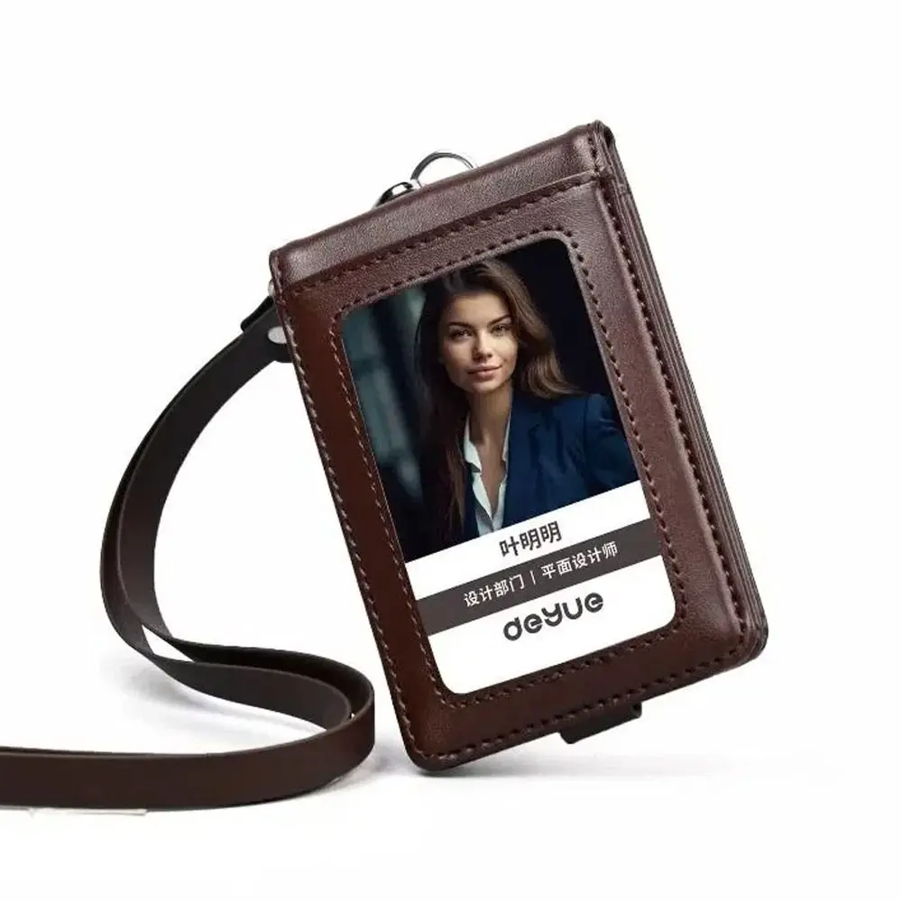 Leather ID Tag Badge Holder Buckle Protective Employee Pass Work Card Case Photocard with Lanyard Flip Chest Card Bag
Leather ID Tag Badge Holder Buckle Protective Employee Pass Work Card Case Photocard with Lanyard Flip Chest Card Bag