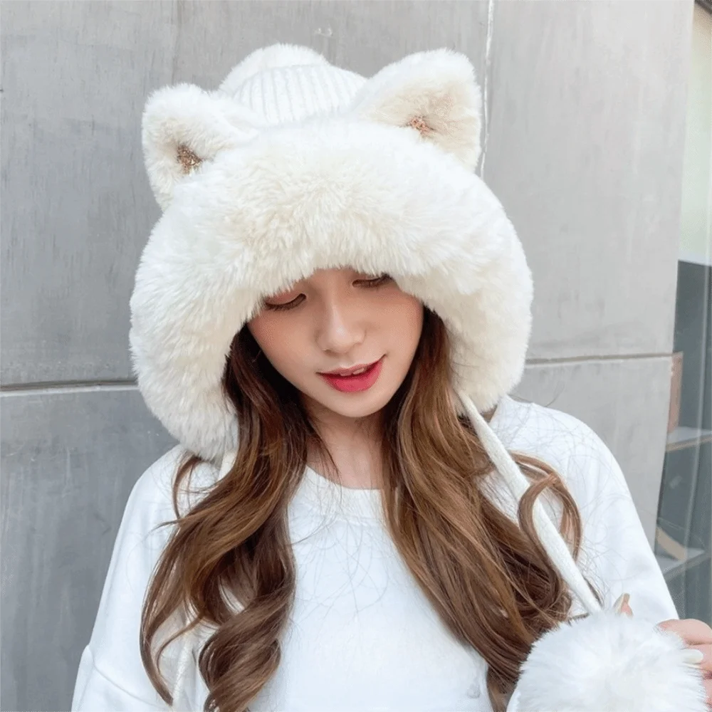 Fashion Fluffy Cat Ears Beanie Cartoon Woolen Ear Protection Hat Knitting Thickened Lei Feng Hat Outdoor
Fashion Fluffy Cat Ears Beanie Cartoon Woolen Ear Protection Hat Knitting Thickened Lei Feng Hat Outdoor