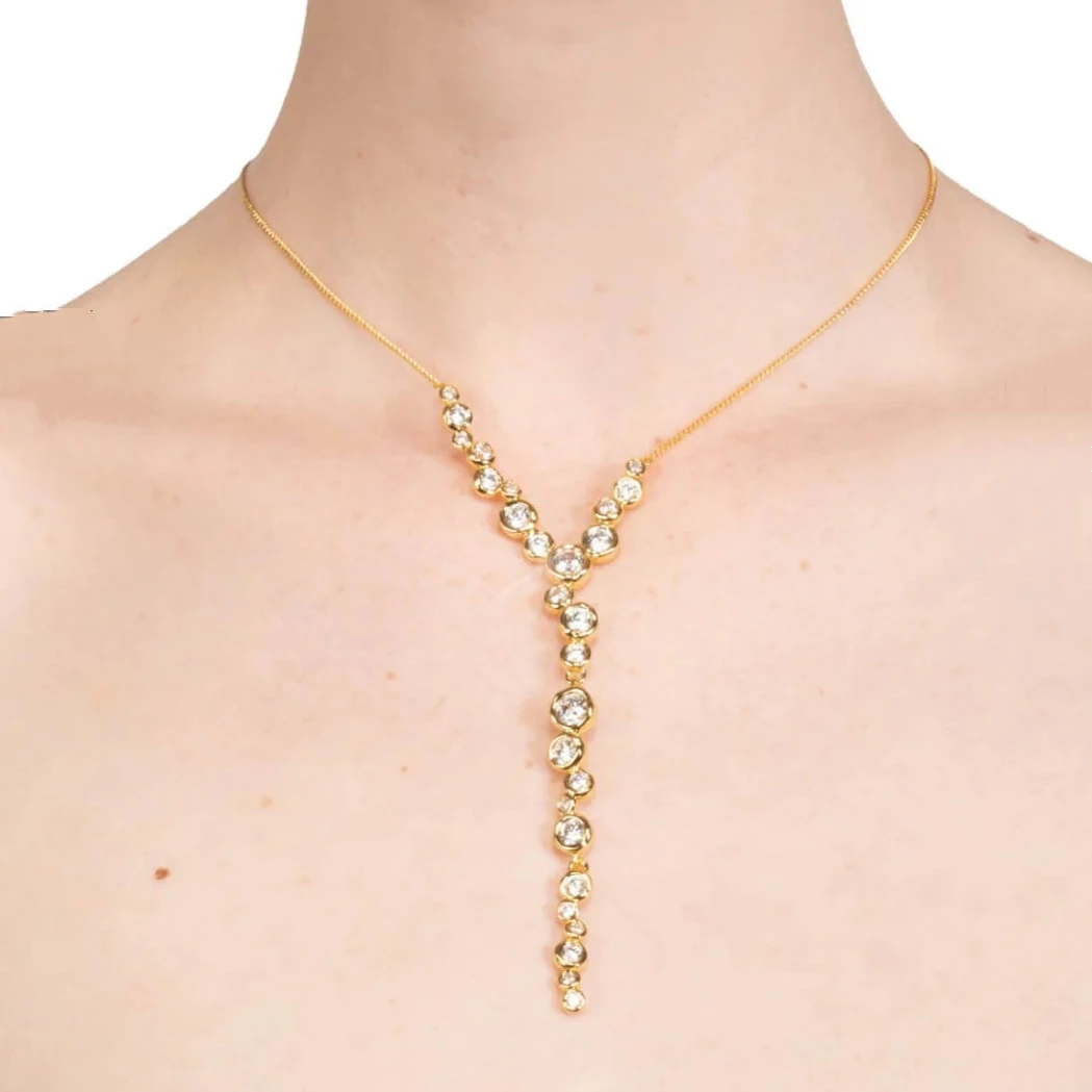 Europe America Gold Plated Brass Water Drop Diamond Long Necklace Woman Top Quality Luxury Jewelry
Europe America Gold Plated Brass Water Drop Diamond Long Necklace Woman Top Quality Luxury Jewelry