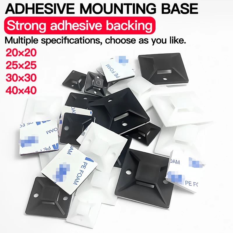250/500/1000PCS Cable Tie Mount Holder, Strong Adhesive Wall Clip Clamp, Durable Base for Home/Office Wire Fixing
250/500/1000PCS Cable Tie Mount Holder, Strong Adhesive Wall Clip Clamp, Durable Base for Home/Office Wire Fixing