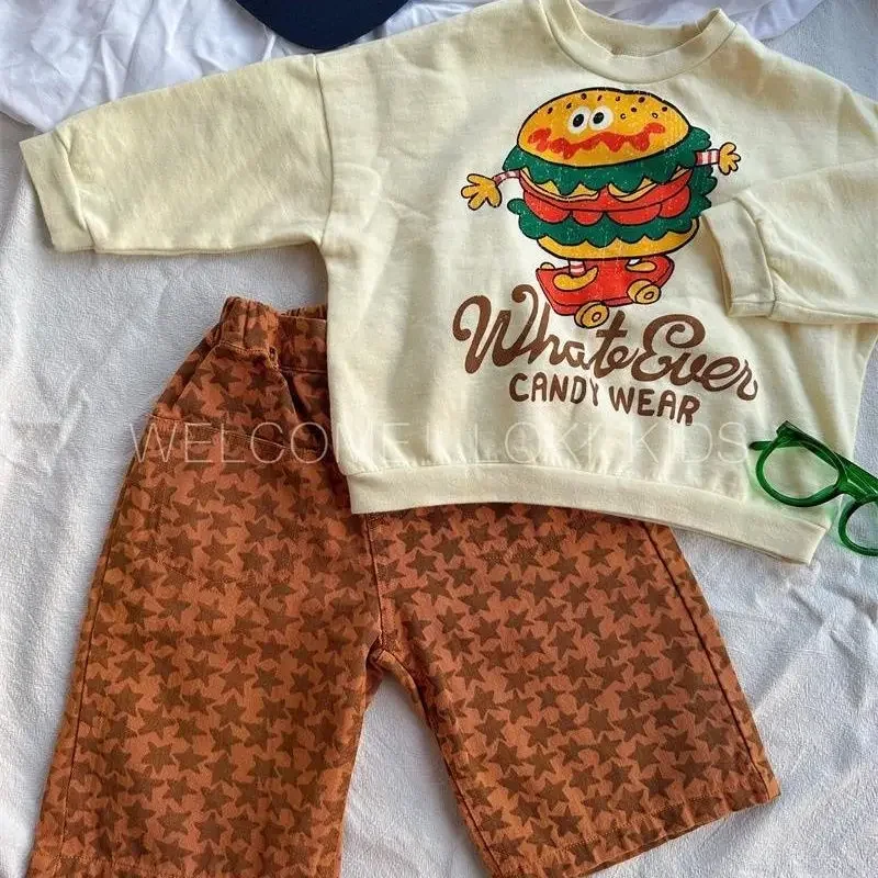 Spring Autumn Children Clothes Toddler Boy T-shirt + Pants 2PCS Set Cartoon Pullover Sweatshirts Loose Letter Sweatpants Suit
Spring Autumn Children Clothes Toddler Boy T-shirt + Pants 2PCS Set Cartoon Pullover Sweatshirts Loose Letter Sweatpants Suit