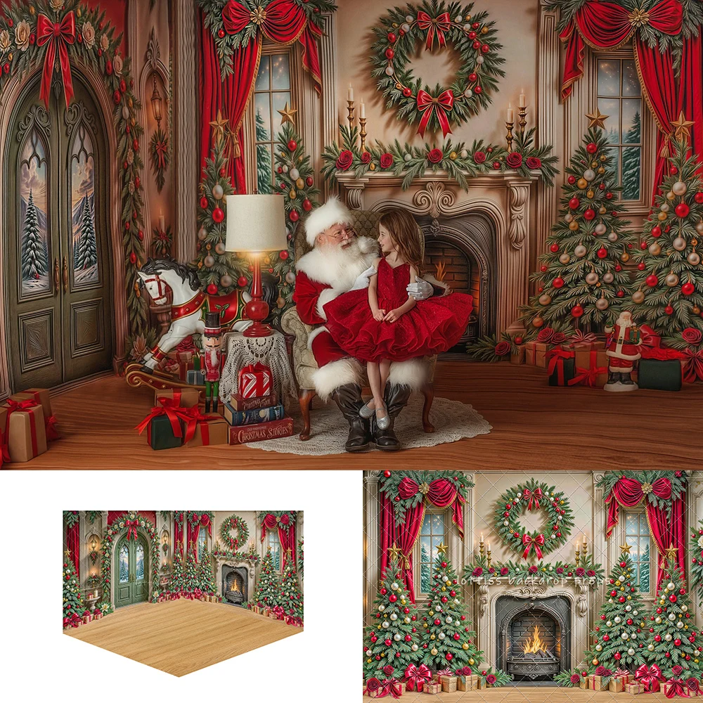Classic Christmas Cove Backdrops Kids Family Photography Props Fireplace Wreath Green Door Red Curtains Backgrounds
Classic Christmas Cove Backdrops Kids Family Photography Props Fireplace Wreath Green Door Red Curtains Backgrounds