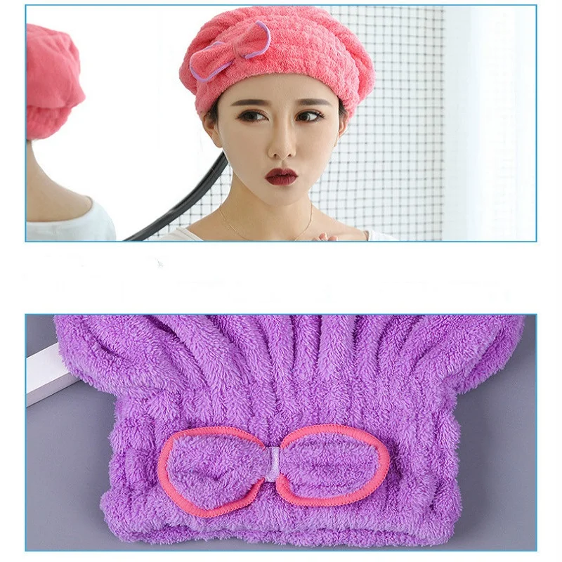 Hair Drying Cap Bowknot Towel Hair Shower Hat Quick Microfibre Wrapped Towels Bathing Cap For Woman Bath Bathroom Accessories
Hair Drying Cap Bowknot Towel Hair Shower Hat Quick Microfibre Wrapped Towels Bathing Cap For Woman Bath Bathroom Accessories