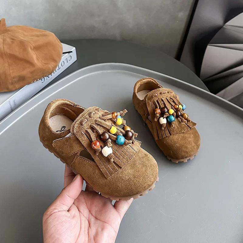 2025 Autumn New Girls Princess Shoes with Sweet Tassels Kids Moccasins Round Toes Ethnic Style Children Flat Shoes Soft Bottom
2025 Autumn New Girls Princess Shoes with Sweet Tassels Kids Moccasins Round Toes Ethnic Style Children Flat Shoes Soft Bottom