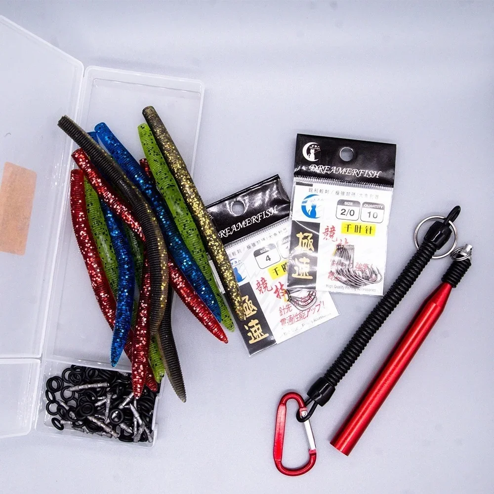 senko worm Wacky rig lure set for bass fishing with senko fishhooks nail weight Oring tool drop shot fishing tackle box
senko worm Wacky rig lure set for bass fishing with senko fishhooks nail weight Oring tool drop shot fishing tackle box