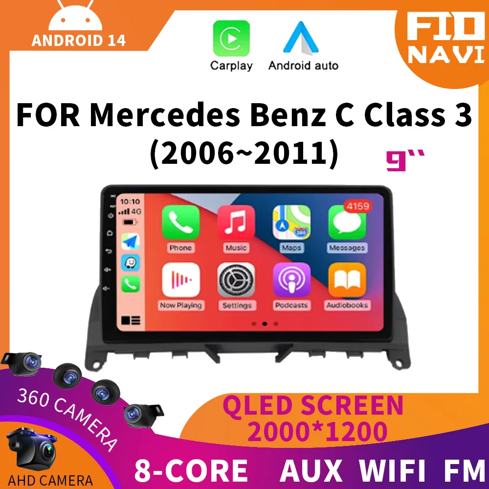 9-дюймовый Android 14 для Mercedes Benz C Class 3 W204 S204 2006-2011 Автомобильный радиоприемник QLED 4G Авторадио Видео Мультимедийный плеер Carplay
9-дюймовый Android 14 для Mercedes Benz C Class 3 W204 S204 2006-2011 Автомобильный радиоприемник QLED 4G Авторадио Видео Мультимедийный плеер Carplay