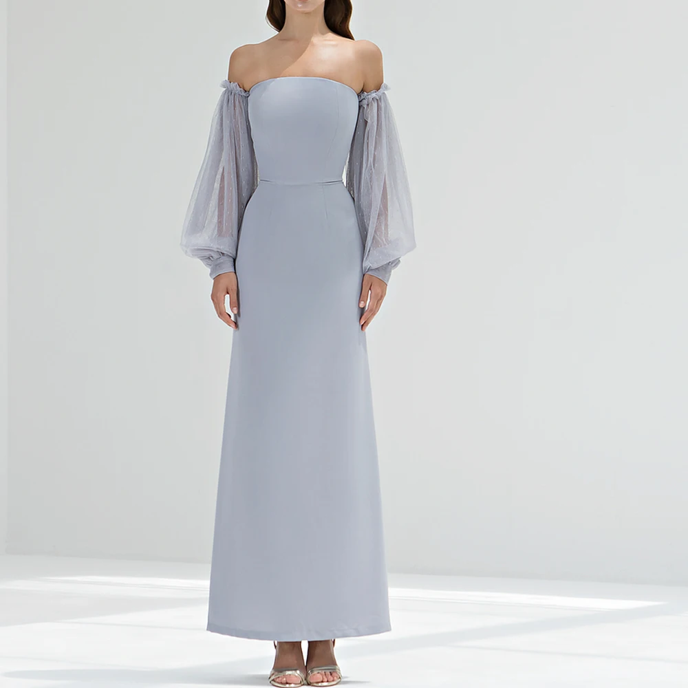 Customized Temperament Off The Shoulder Jersey Evening Dress Formal Straight Floor Length Strapless Long Sleeves плать
Customized Temperament Off The Shoulder Jersey Evening Dress Formal Straight Floor Length Strapless Long Sleeves плать