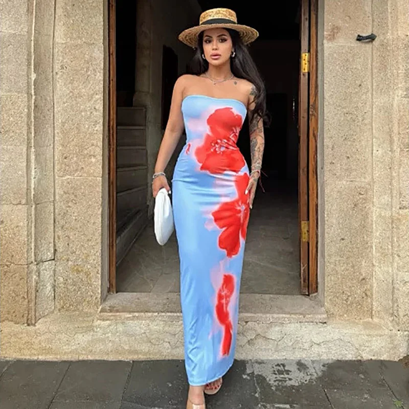Women's Sleeveless Long Dress Flower Print Strapless Bodycon Midi Dress Evening Party Club Casual Sexy Elegant Dresses
Women's Sleeveless Long Dress Flower Print Strapless Bodycon Midi Dress Evening Party Club Casual Sexy Elegant Dresses