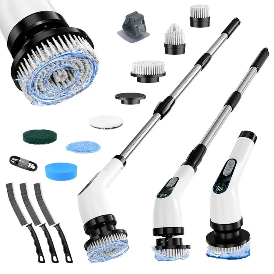 Электрический скруббер, беспроводной, 3000 мАч, аккумуляторный скруббер для ванной комнаты с 2 скоростями, 7 насадками, 1 настенная вешалка, 3 щелевых инструмента, летучая мышь
Электрический скруббер, беспроводной, 3000 мАч, аккумуляторный скруббер для ванной комнаты с 2 скоростями, 7 насадками, 1 настенная вешалка, 3 щелевых инструмента, летучая мышь