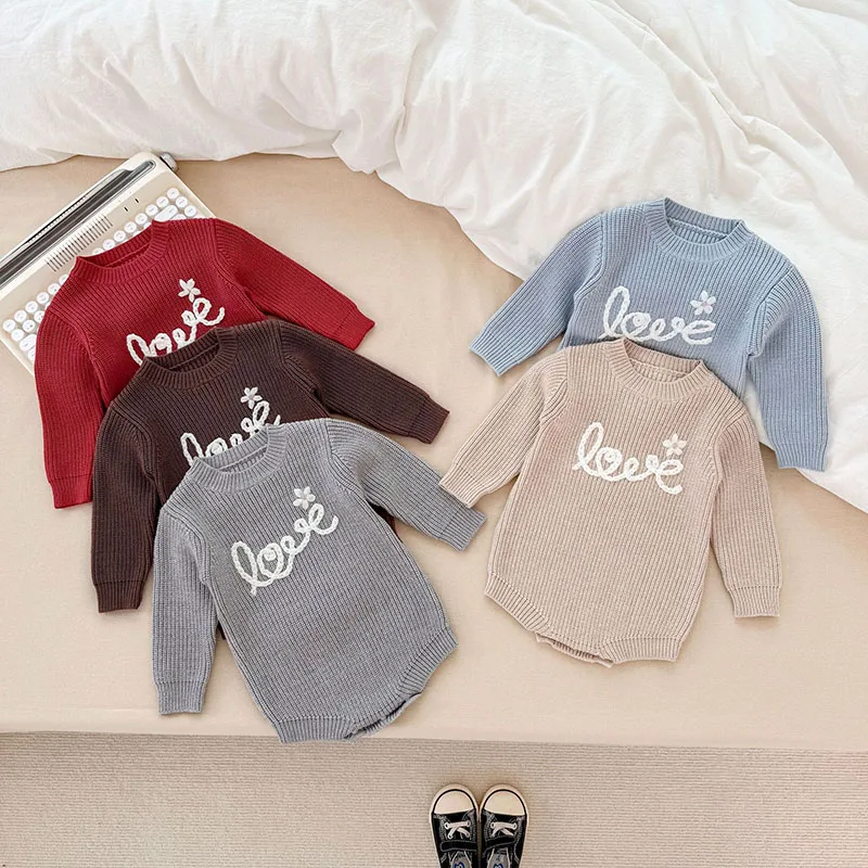 Новинка 2023 года, осенняя детская вязаная одежда для детей от 0 до 24 месяцев, вязаный комбинезон для маленьких девочек, комбинезон с длинными рукавами и вышивкой букв
Новинка 2023 года, осенняя детская вязаная одежда для детей от 0 до 24 месяцев, вязаный комбинезон для маленьких девочек, комбинезон с длинными рукавами и вышивкой букв