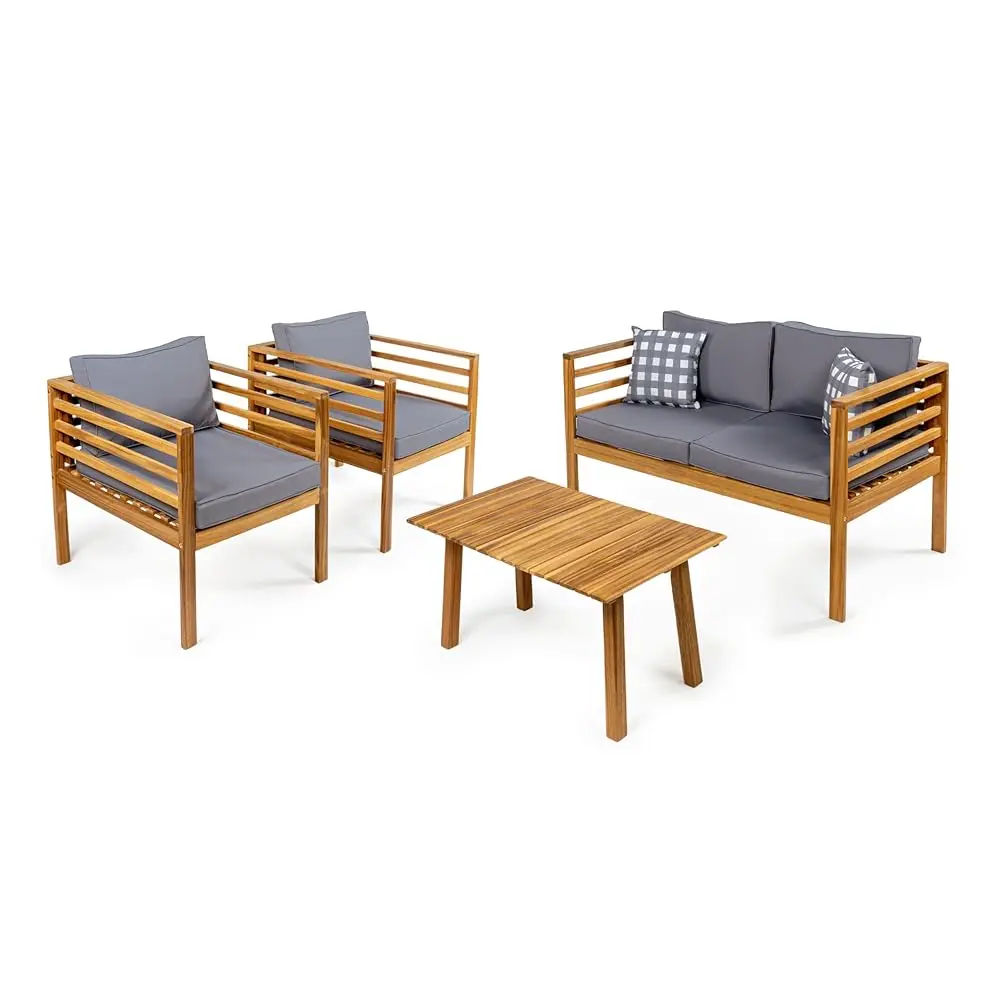 Lvg1200A-4Set Thom 4-Piece Mid- Modern Acacia Wood Outdoor Patio Set With Cushions And Plaid Decorative Pillows Classic,
Lvg1200A-4Set Thom 4-Piece Mid- Modern Acacia Wood Outdoor Patio Set With Cushions And Plaid Decorative Pillows Classic,