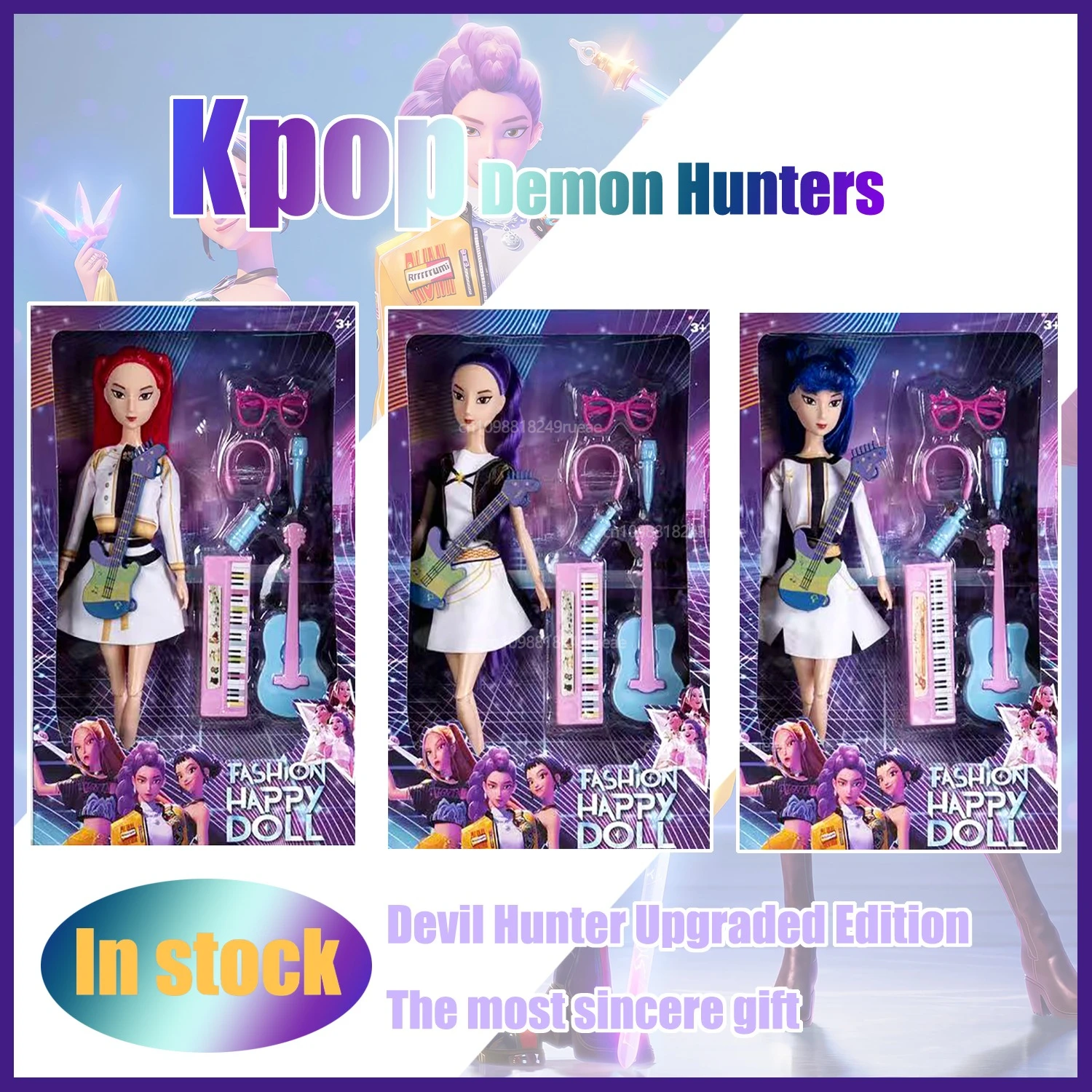In-stock NEW Anime KPop Demon Hunters Doll Vinyl Toy Rumi Mira Zoi Character Vinyl Mask Figurine Birthday Gift Fan Club Gifts
In-stock NEW Anime KPop Demon Hunters Doll Vinyl Toy Rumi Mira Zoi Character Vinyl Mask Figurine Birthday Gift Fan Club Gifts