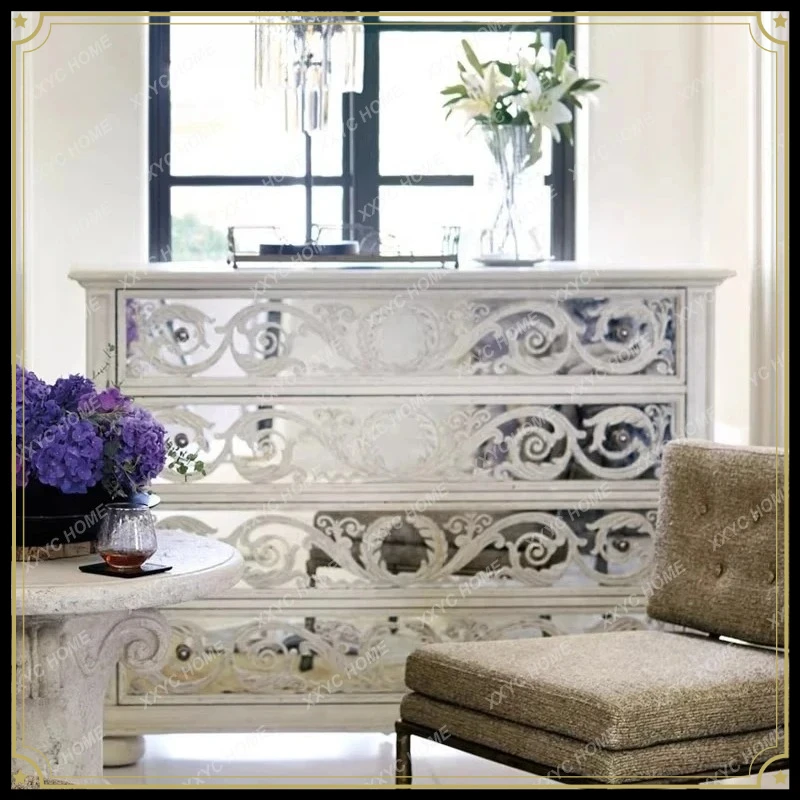 Hh2cc Bedroom living room entrance chest light luxury wood carving flower storage locker
Hh2cc Bedroom living room entrance chest light luxury wood carving flower storage locker