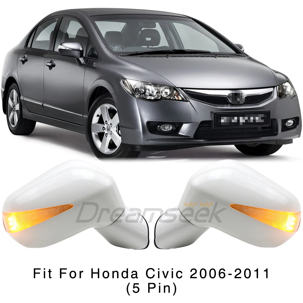 Pair Power Side Door Mirror for Honda Civic FA1 FD1 FD2 2006-2011 Rearview Lamp w/ Turn Light 5 Pin Replacement Auto Accessory
Pair Power Side Door Mirror for Honda Civic FA1 FD1 FD2 2006-2011 Rearview Lamp w/ Turn Light 5 Pin Replacement Auto Accessory