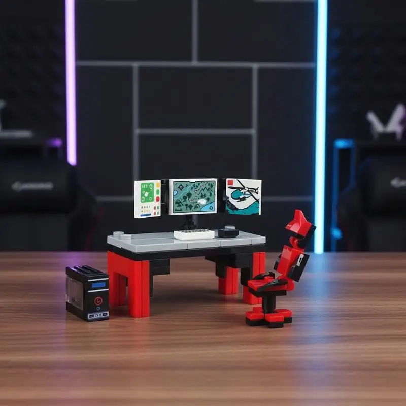 Computer Desk And Chair Competition Set, Building Block Minifigures, Scene Model Equipment, Small Particle Parts Toy
Computer Desk And Chair Competition Set, Building Block Minifigures, Scene Model Equipment, Small Particle Parts Toy