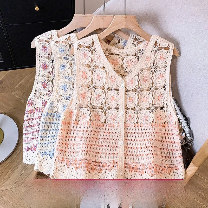 Summer Hollow out Knitted V-Neck Women's Vest Loose Open Cardigan Shoulder Top Cotton Polyester Blend Straight Cut Short Sleeve
Summer Hollow out Knitted V-Neck Women's Vest Loose Open Cardigan Shoulder Top Cotton Polyester Blend Straight Cut Short Sleeve