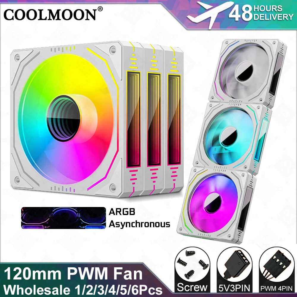 Coolmoon New 120mm Asynchronous ARGB Fans 5V3PIN/4PIN PWM White PC Case Heat Dissipation MOD Single Sale Multiple Item Discount
Coolmoon New 120mm Asynchronous ARGB Fans 5V3PIN/4PIN PWM White PC Case Heat Dissipation MOD Single Sale Multiple Item Discount