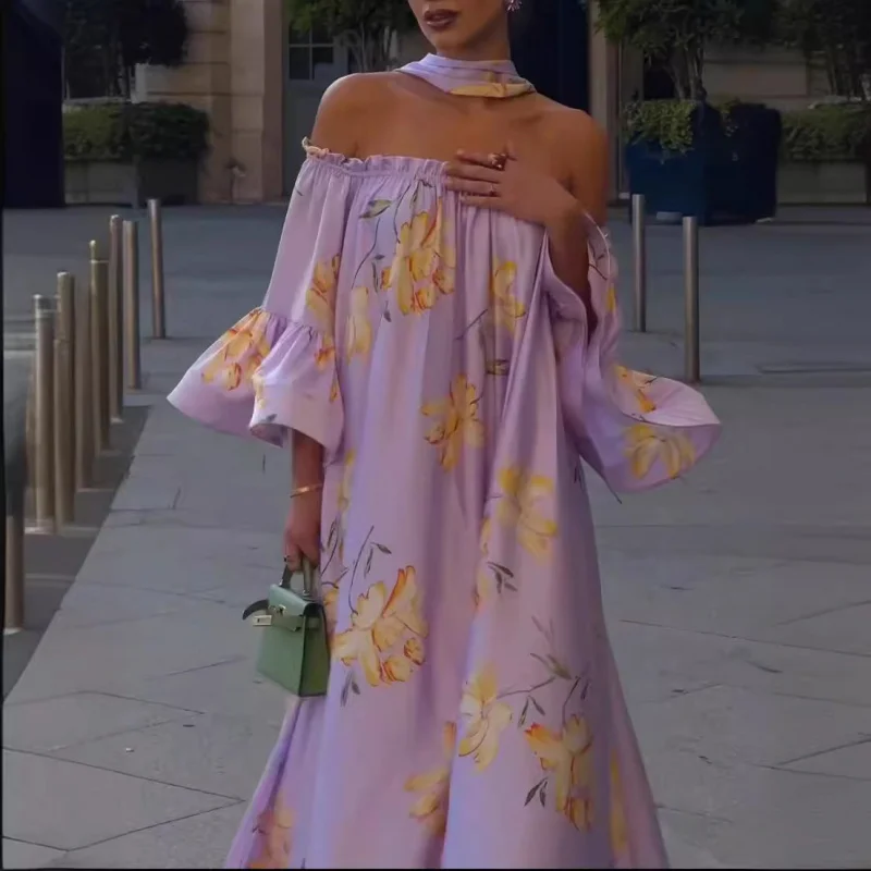 2025 Summer New New Style Solid Color off-Shoulder Bell Sleeve Holder Lace-up Dress
2025 Summer New New Style Solid Color off-Shoulder Bell Sleeve Holder Lace-up Dress