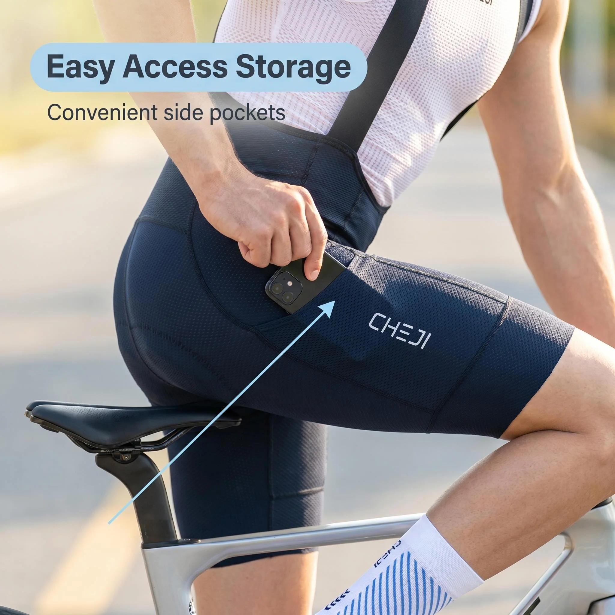 Cheji Men's Quick-Drying Cycling Bib Shorts for Comfortable Bike Riding
Cheji Men's Quick-Drying Cycling Bib Shorts for Comfortable Bike Riding