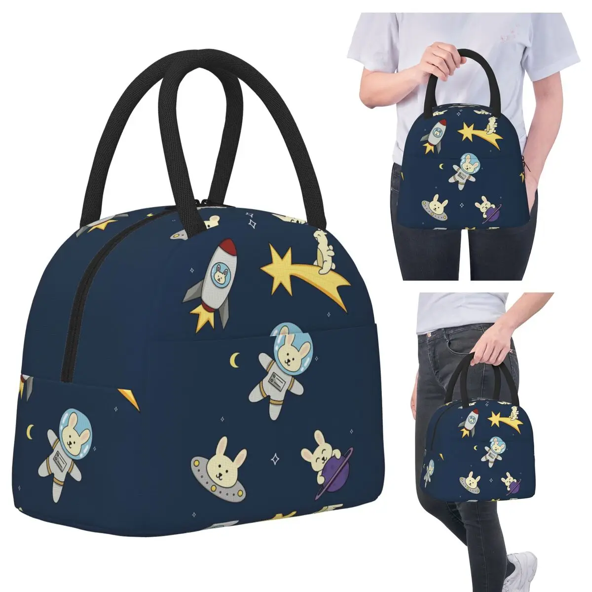 Cute Space Little Bunny Rabbit Insulated Lunch Bag for Women Office Cooler Thermal Food Box Tote Portable Lunch Boxes Container
Cute Space Little Bunny Rabbit Insulated Lunch Bag for Women Office Cooler Thermal Food Box Tote Portable Lunch Boxes Container