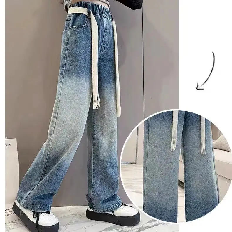 Youngsters Children's Denim Pants Fashion Girls' Jeans Wear Through Kid Denim Casual Pants Girls' Wide Leg Pants Comfortable A28
Youngsters Children's Denim Pants Fashion Girls' Jeans Wear Through Kid Denim Casual Pants Girls' Wide Leg Pants Comfortable A28