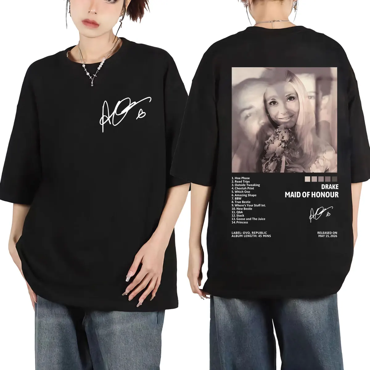 Rapper Drake Maid of Honour Album Poster Graphic T Shirts Men Women Hip Hop Vintage T-shirts Summer Casual Loose Cotton T-shirt
Rapper Drake Maid of Honour Album Poster Graphic T Shirts Men Women Hip Hop Vintage T-shirts Summer Casual Loose Cotton T-shirt