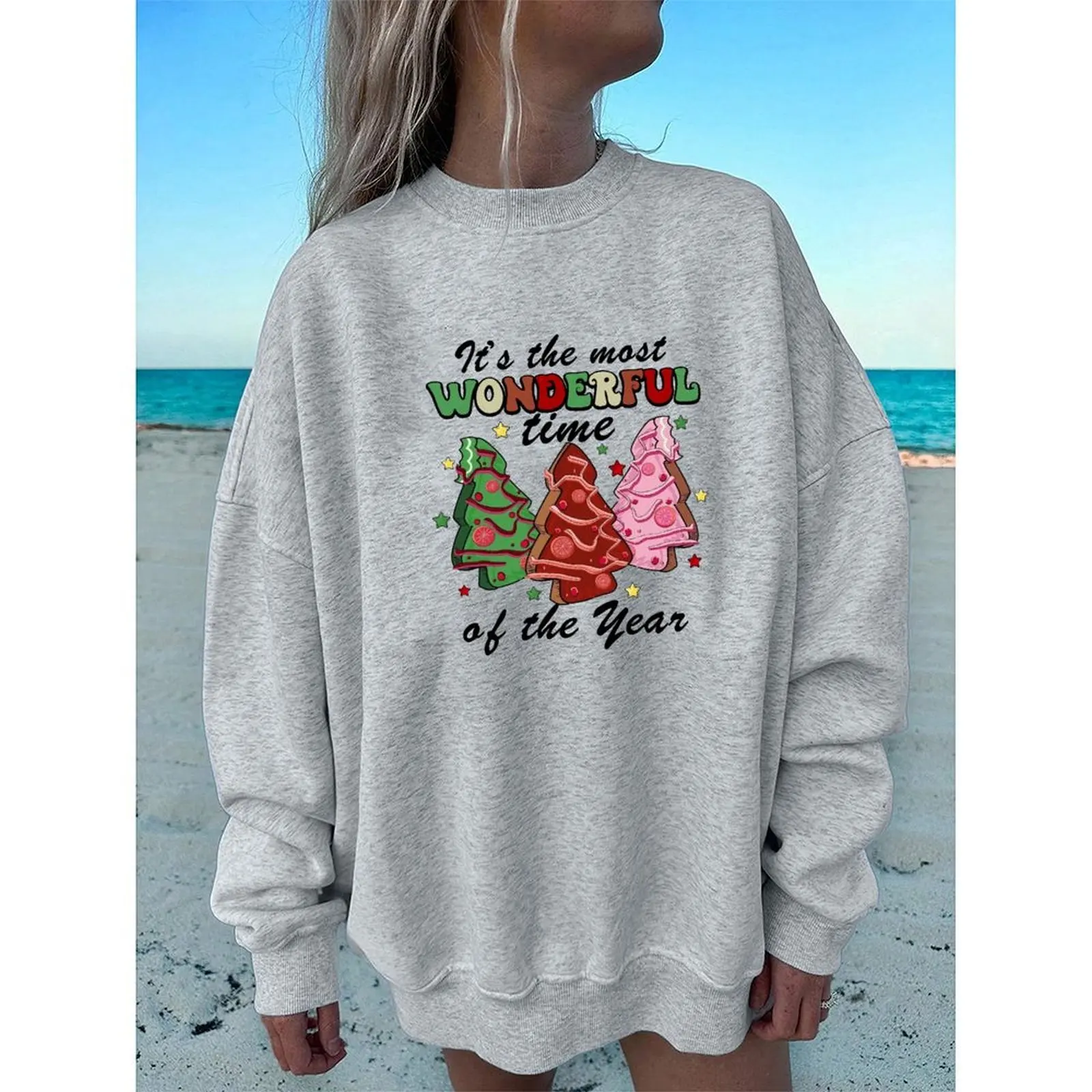 Pullovers O-Neck Sweatshirts For Woman Velvet Winter Casual Loose Fashion Comfortable Christmas Printed Pattern Long Sleeve Top
Pullovers O-Neck Sweatshirts For Woman Velvet Winter Casual Loose Fashion Comfortable Christmas Printed Pattern Long Sleeve Top