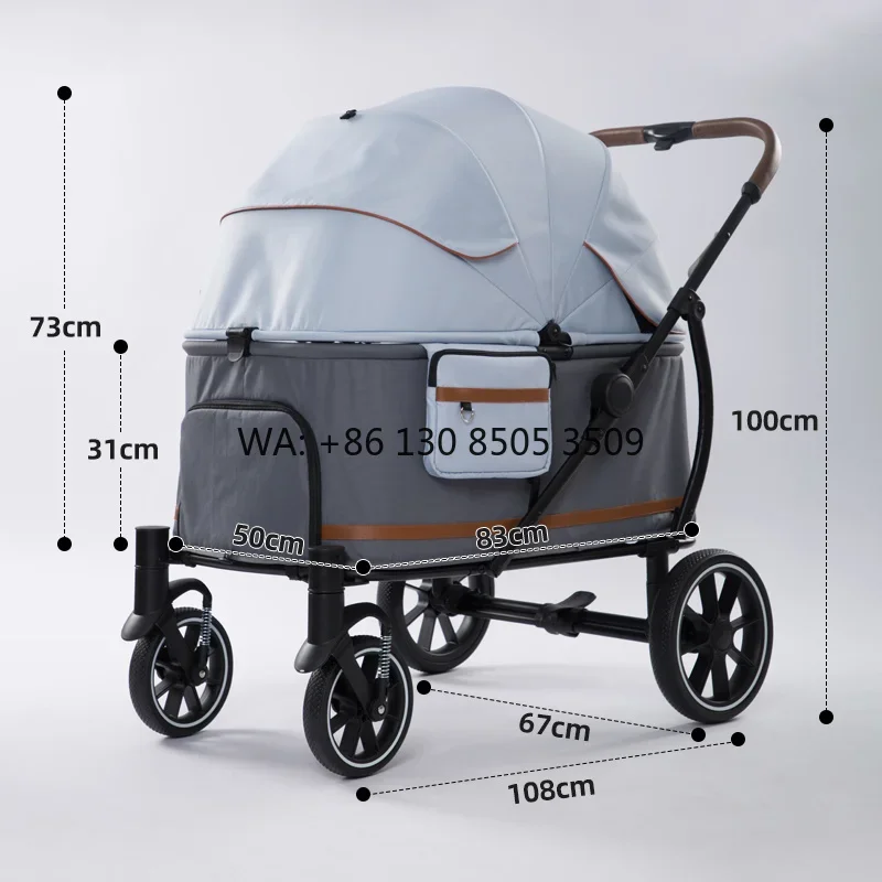 Wholesale High Quality Six-Section Round Puff Large Foldable Dog Stroller for Large Dogs
Wholesale High Quality Six-Section Round Puff Large Foldable Dog Stroller for Large Dogs