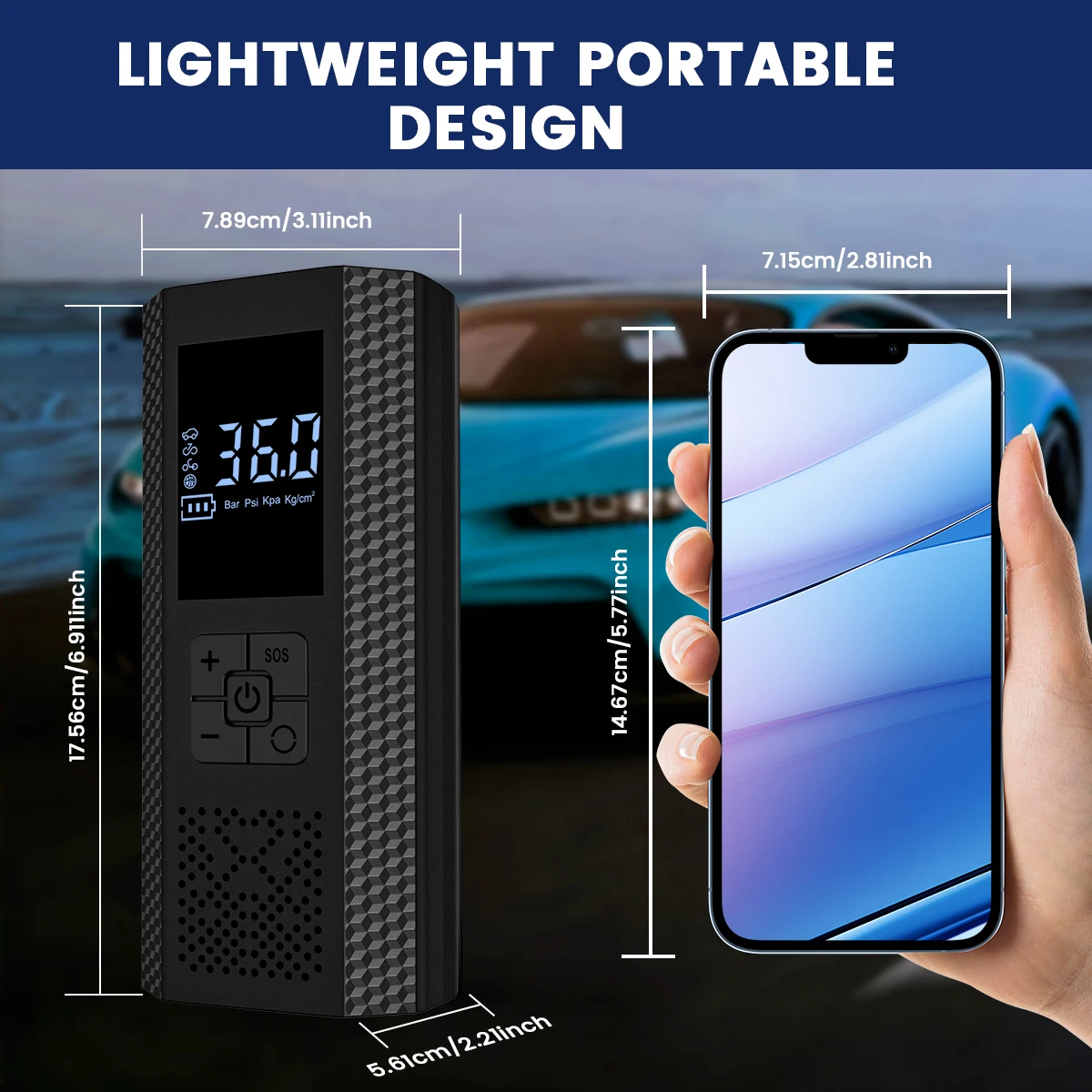 150PSI 3X Faster Cordless Tire Inflator-Portable Air Compressor w/Digital Gauge,LED Light for Car,Bike,Motorcycle & Sports Balls
150PSI 3X Faster Cordless Tire Inflator-Portable Air Compressor w/Digital Gauge,LED Light for Car,Bike,Motorcycle & Sports Balls