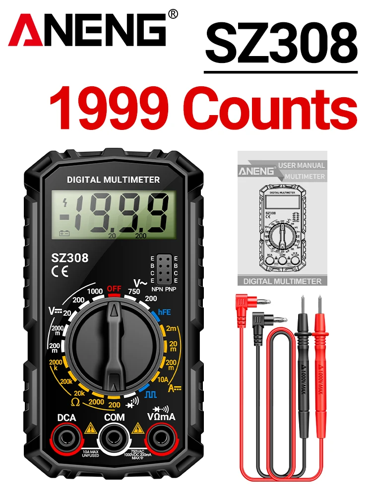 Breakpoint Finder Diagnostic Meter Detector Voltage 24-250V Counts 1999 Multimeters B15+SZ308 ANENG Suit Pen Tester Multimeter
Breakpoint Finder Diagnostic Meter Detector Voltage 24-250V Counts 1999 Multimeters B15+SZ308 ANENG Suit Pen Tester Multimeter